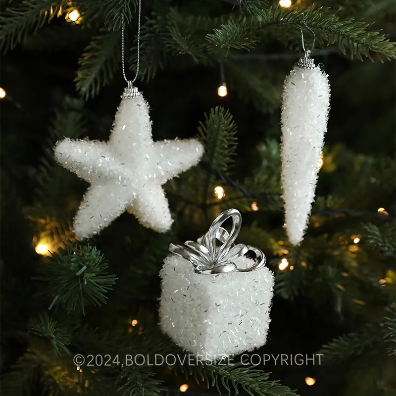 Christmas Gift Package White Ornament