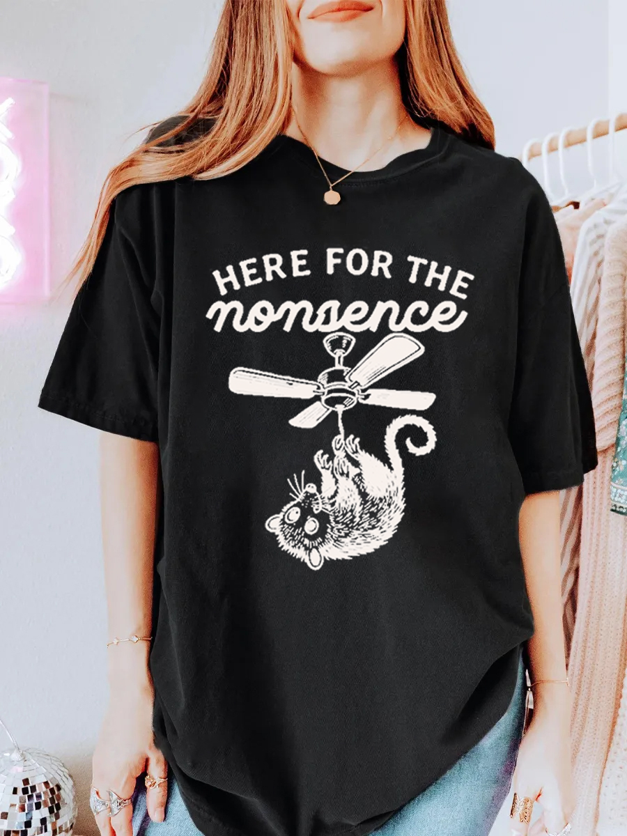 Vintage Here For The Nonsense Oversize Graphic Tee