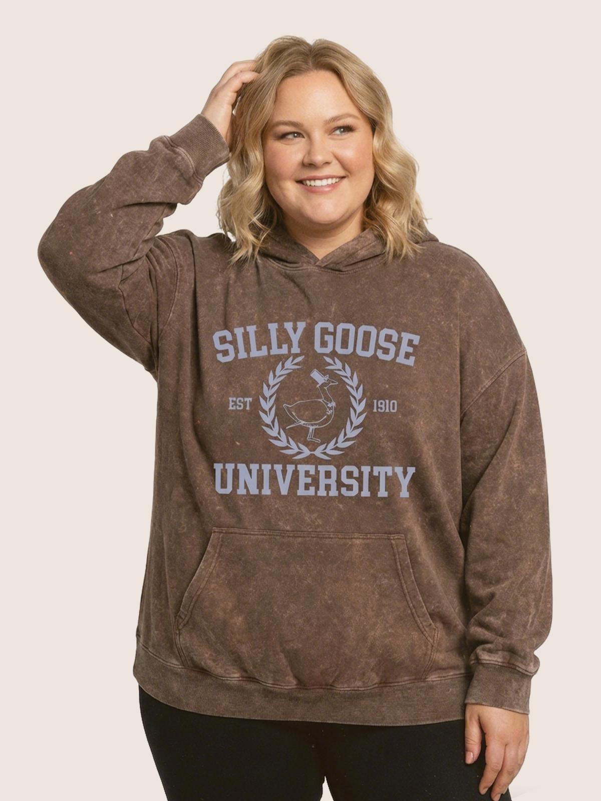 Vintage Goose University Crewneck Washed Hoodie