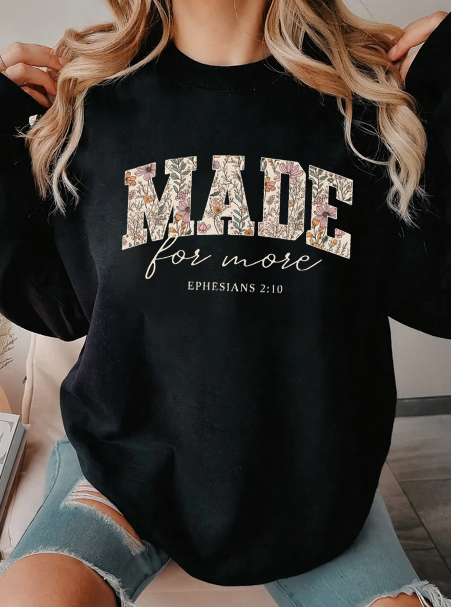 Vintage Floral Made For More Oversize Graphic Sweatshirt