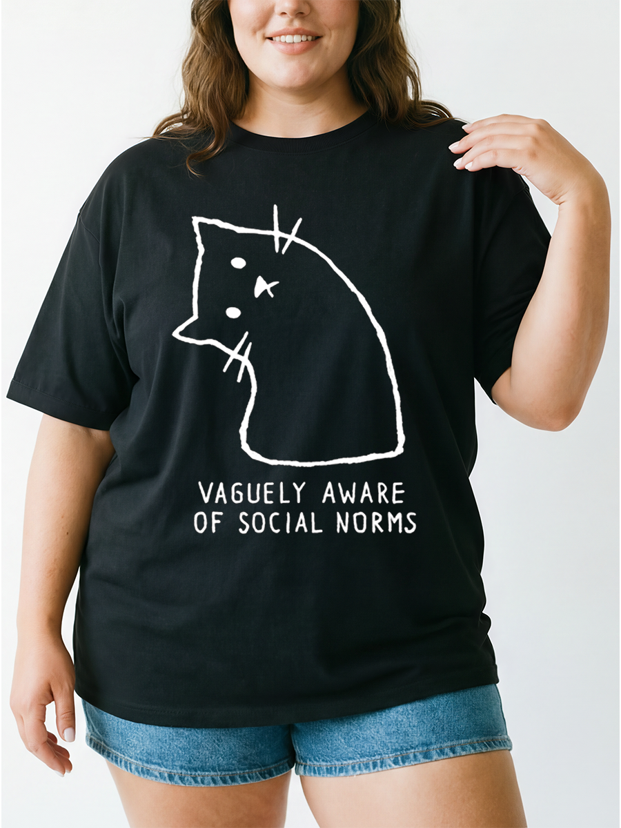 Vintage Vaguely Aware Of Social Norms Oversize Graphic Tee