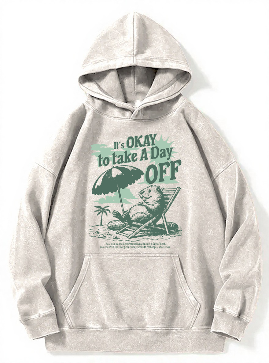 Vintage It'S Okay To Take A Day Off  Mouse Washed Hoodie