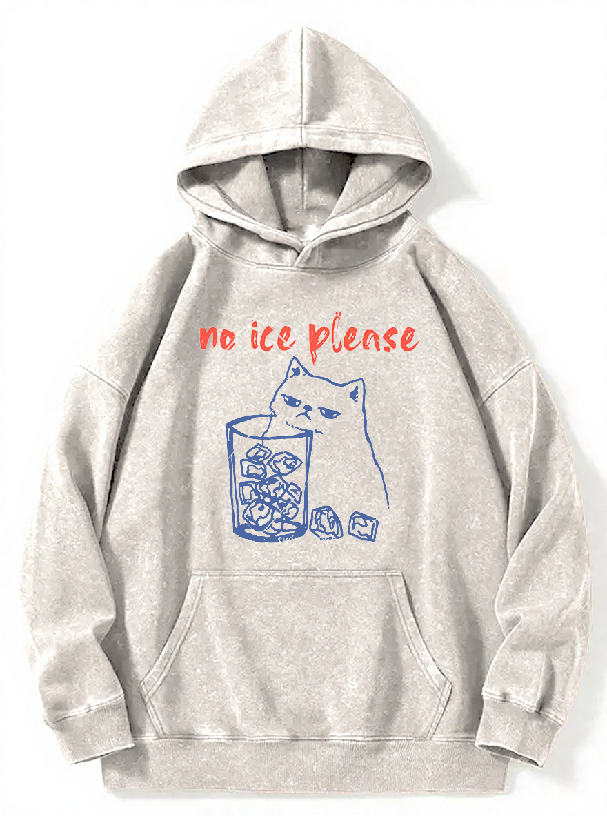 Vintage No Ice Please Cat Washed Hoodie