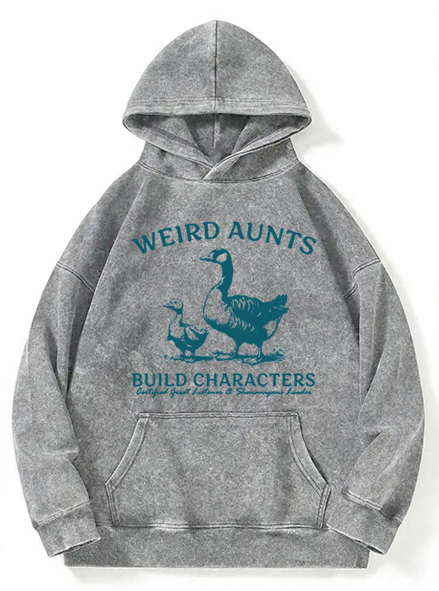 Vintage Weird Aunts Build Characters Duck Washed Hoodie