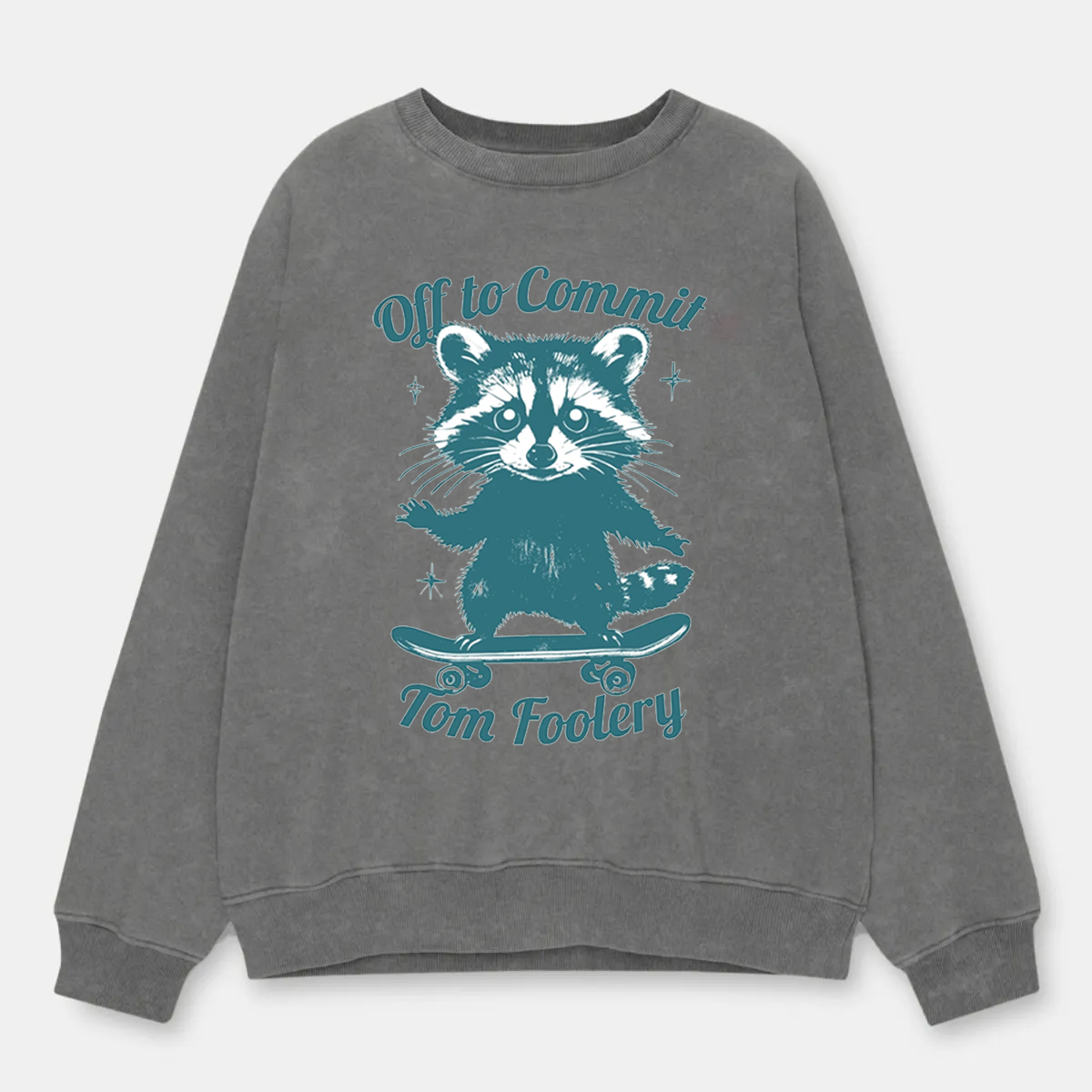 Vintage Off To Commit Tom Foolery Raccoon Washed Sweatshirt
