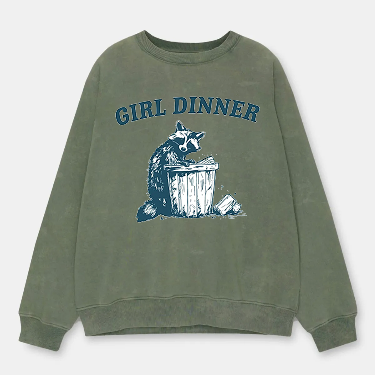 Vintage Girl Dinner Raccoon Washed Sweatshirt