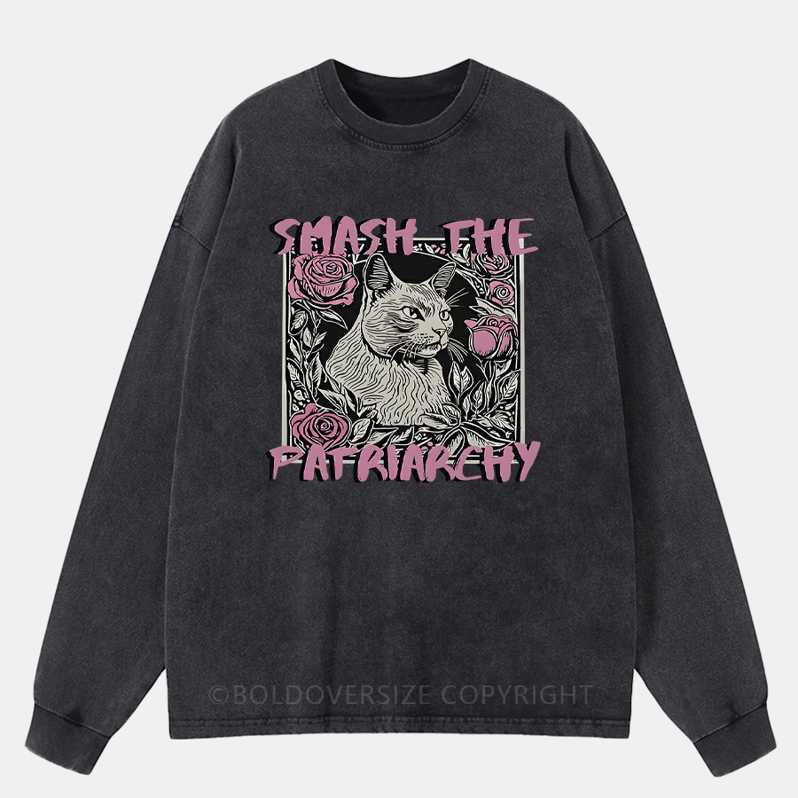 Vintage Smash The Patriarchy Washed Long Sleeve Shirt