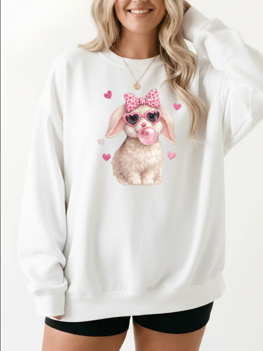 Vintage Easter Cute Bunny Graphic Sweatshirt