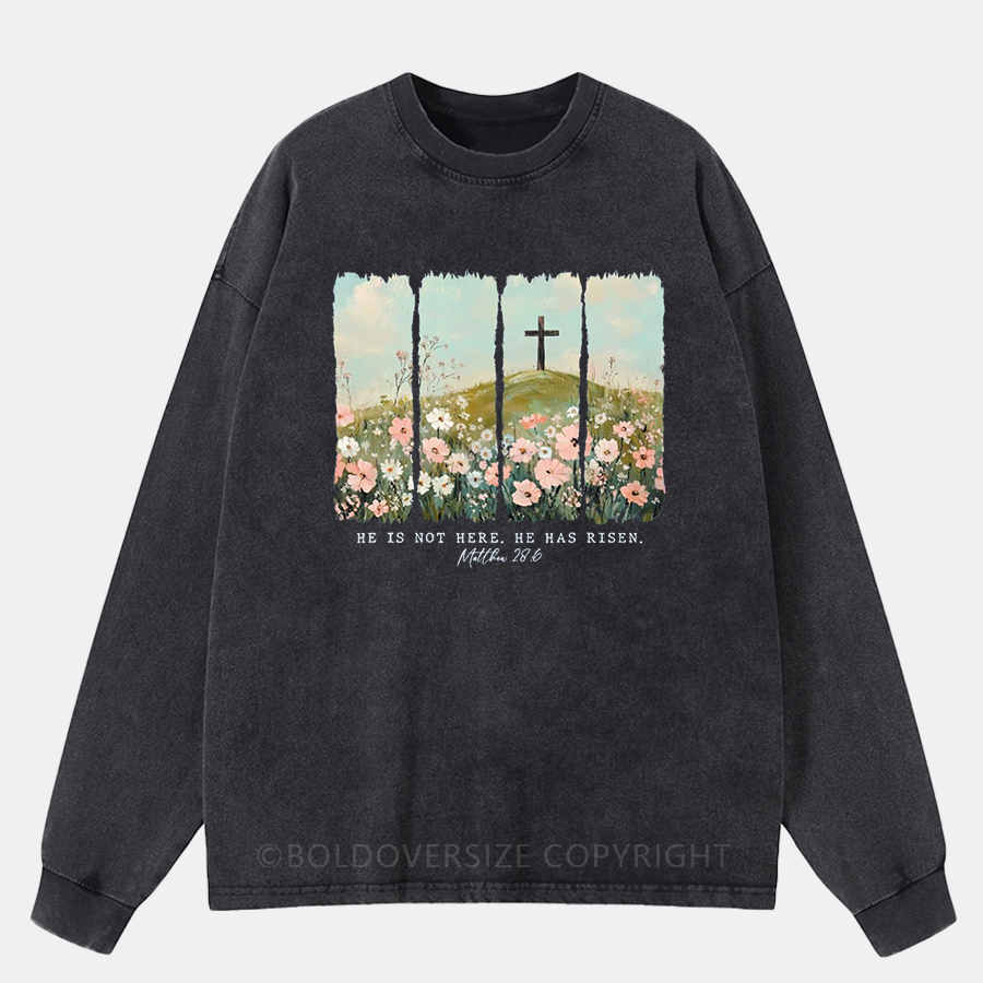 Vintage Jesus Easter Washed Long Sleeve Shirt