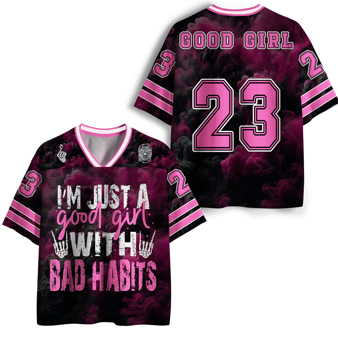 Personalized Vintage I‘m Just A Good With Bad Habits Mesh Jersey