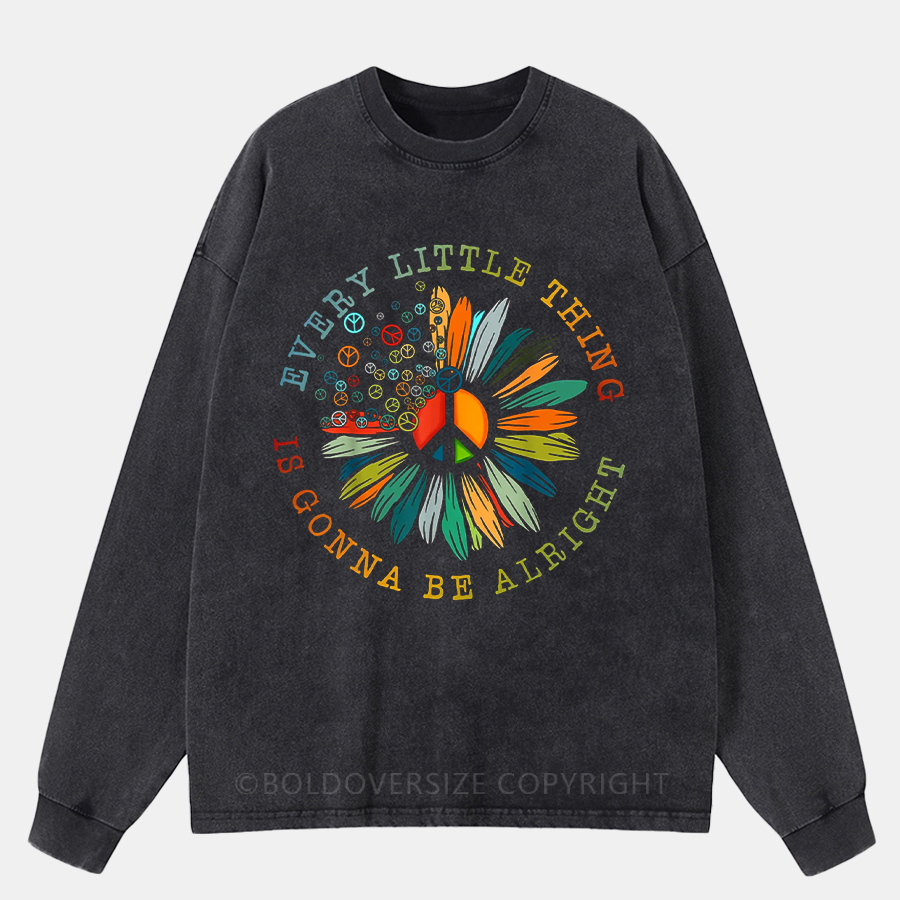 Vintage Peace Sign Washed Long Sleeve Shirt
