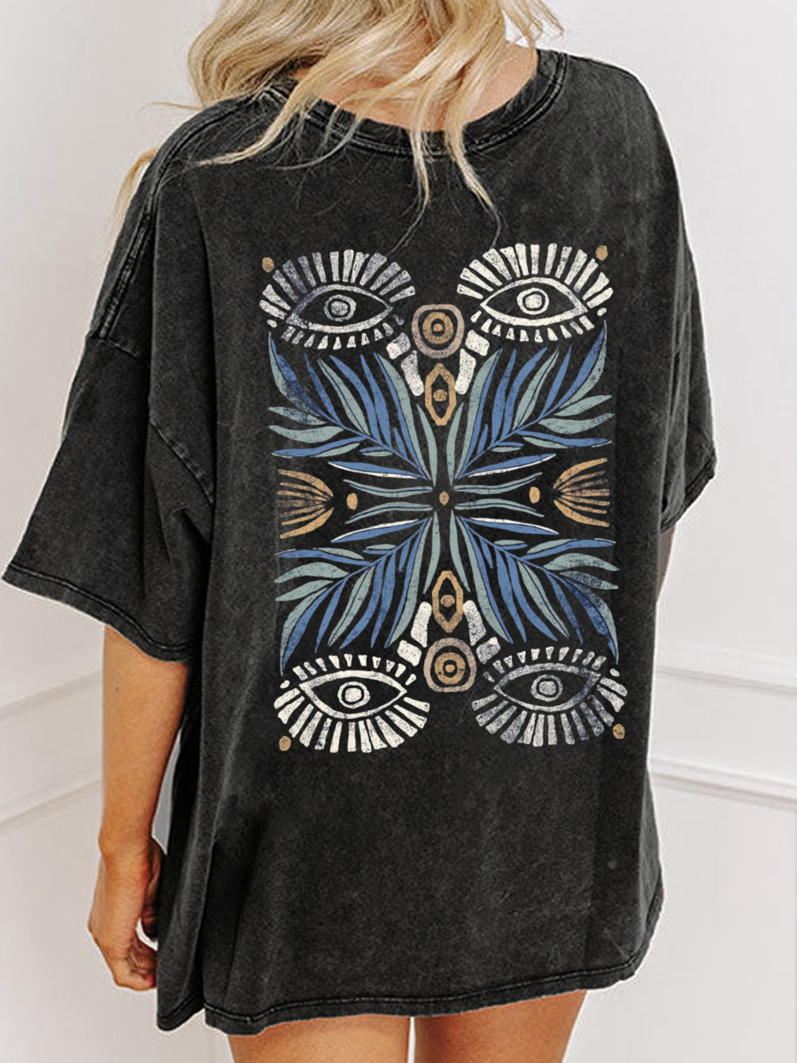 Vintage Boho Folk Art Washed T-Shirt