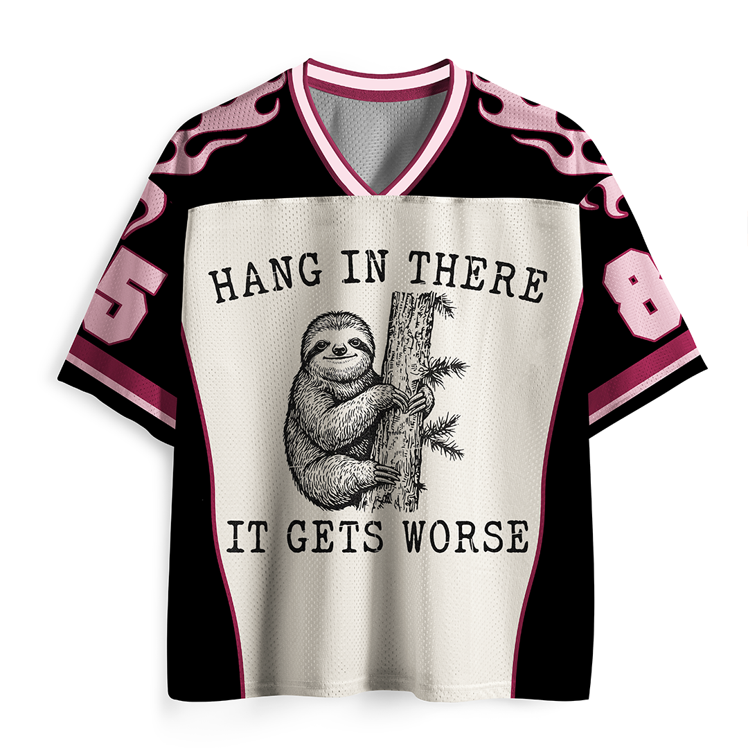 Vintage Hang In There,It Get Worse Mesh Jersey