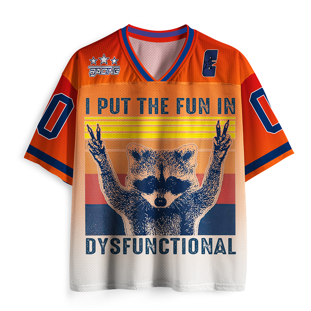 Vintage I Put The Fun In Dysfunctional Mesh Jersey