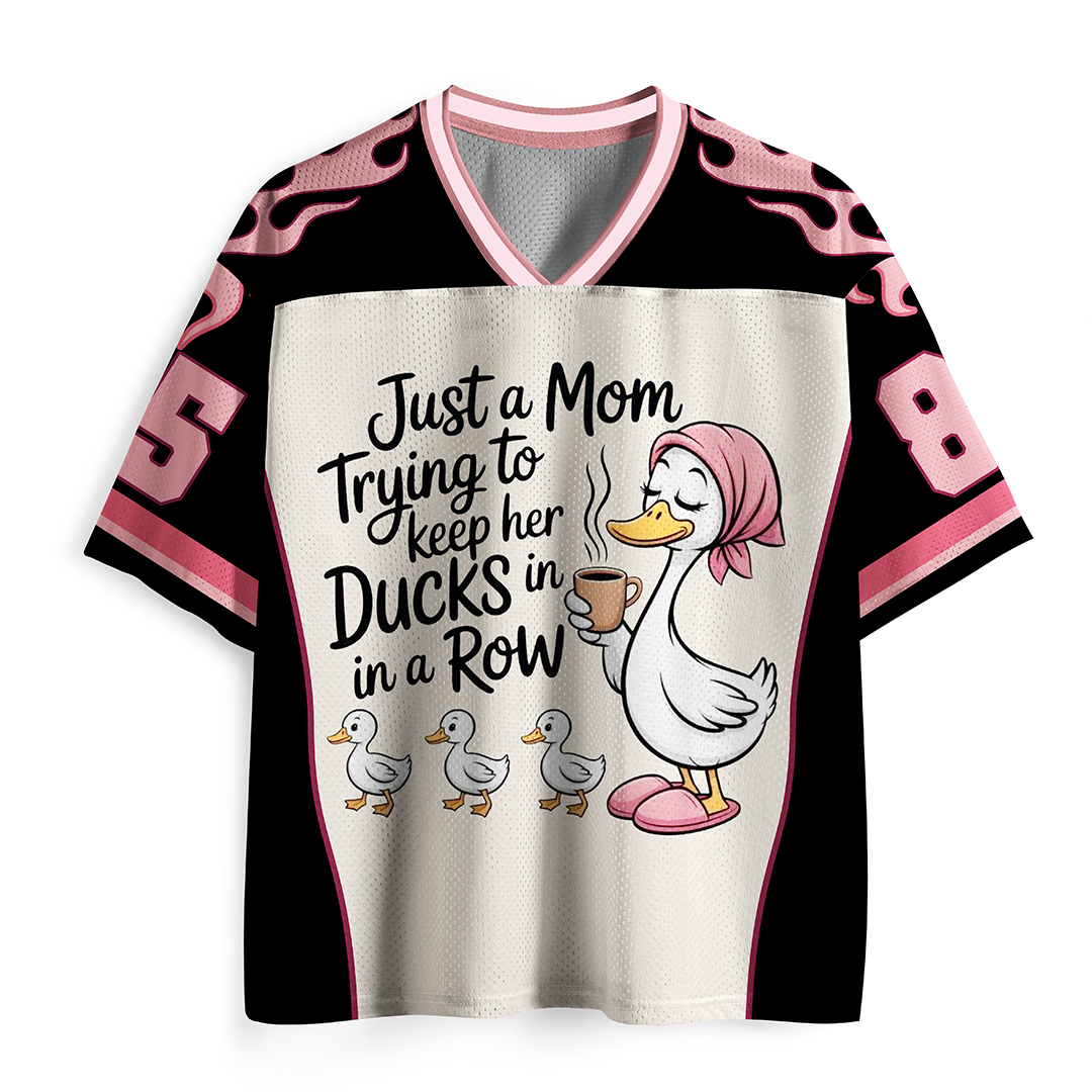 Vintage Just A Mom Trying To Keep Her Ducks In A Row Mesh Jersey