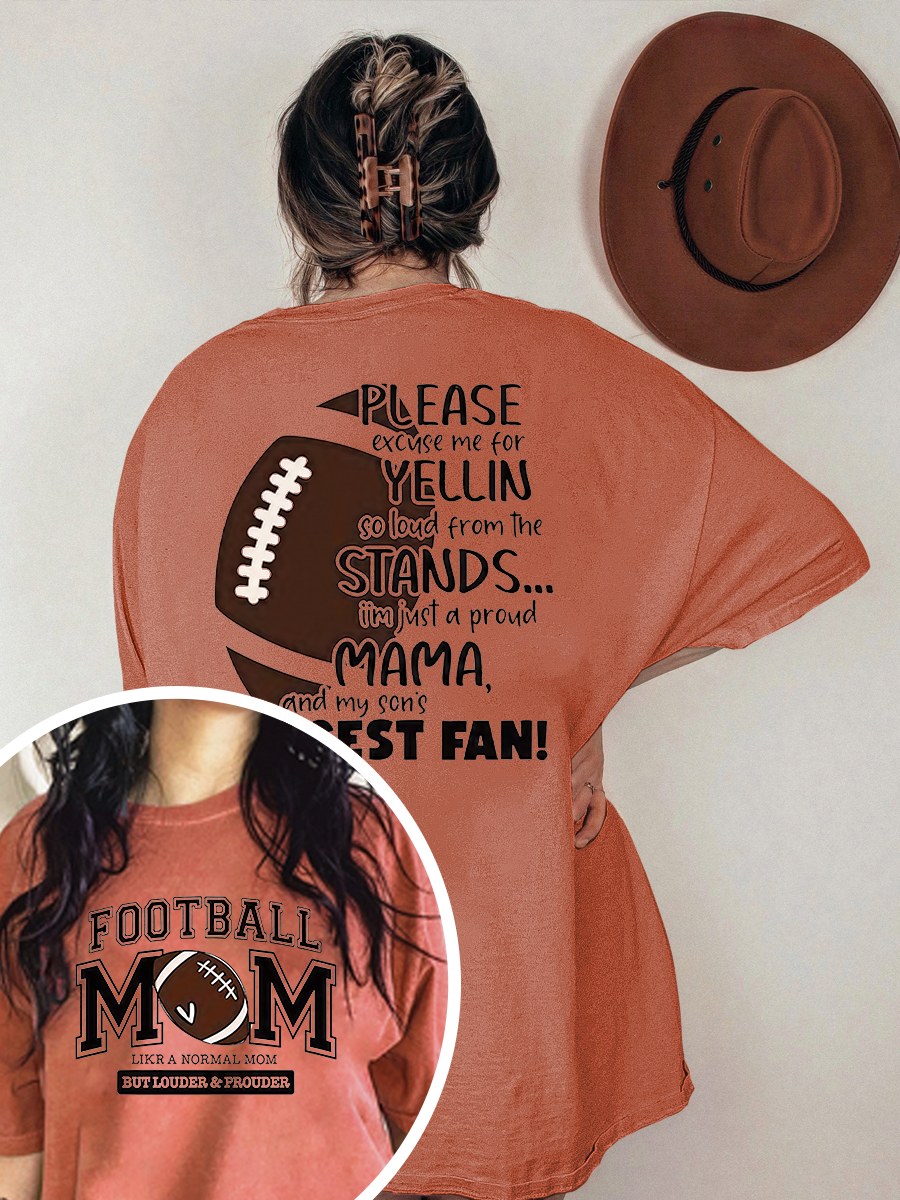Vintage  Football Mom Oversize Graphic Tee