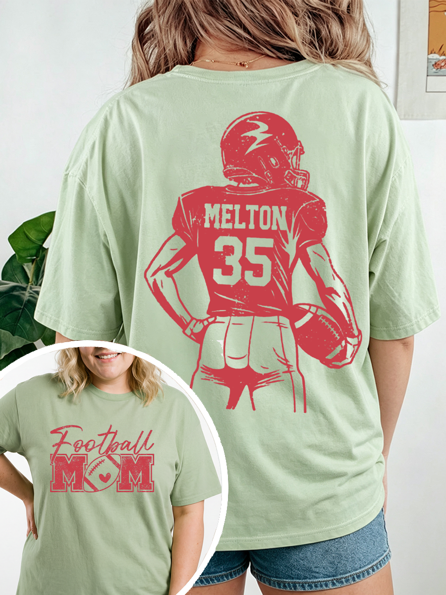 Vintage Game Day Football Mom Oversize Graphic Tee