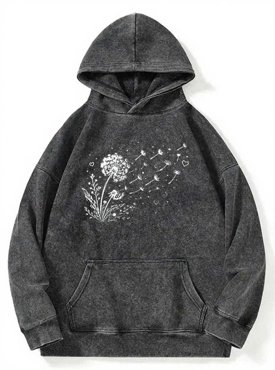 Vintage Dandelion Wildflower Washed Hoodie