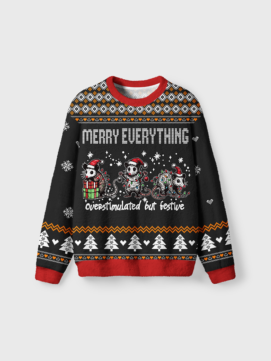 Vintage Overstimulated But Still Festiue Ugly Sweater