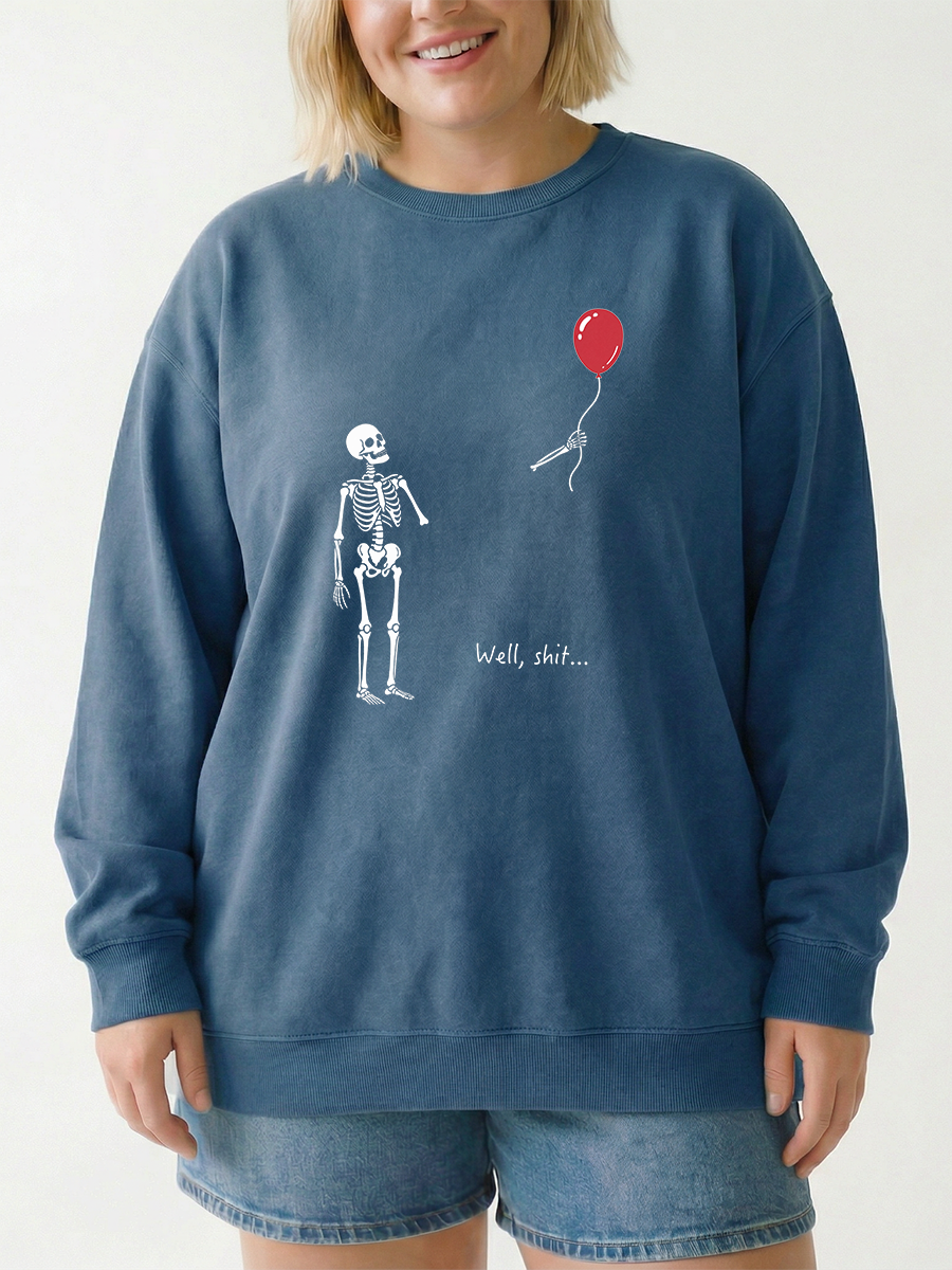 Vintage Skeleton Lost Balloon Graphic Sweatshirt