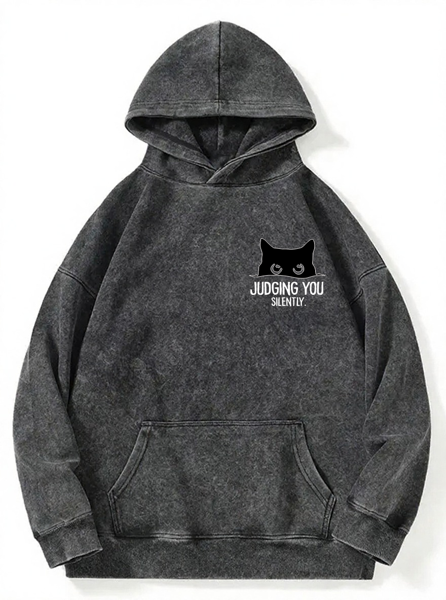 Vintage Judging You Silently Washed Hoodie