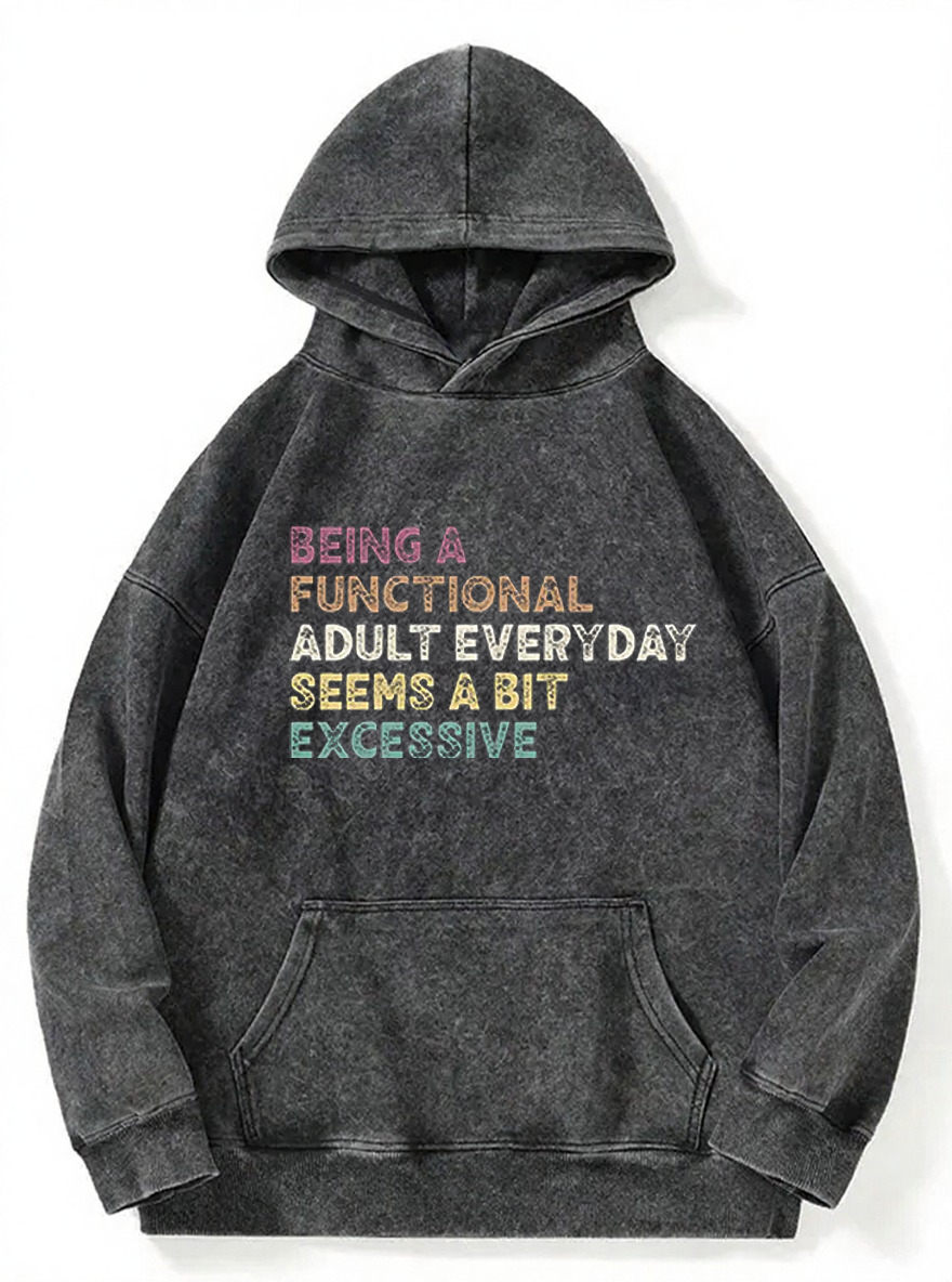 Vintage Being A Functional Adult Everyday Washed Hoodie