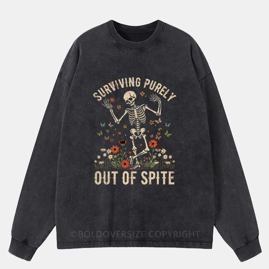 Vintage Surviving Puerly Out Of Spite Washed Long Sleeve Shirt