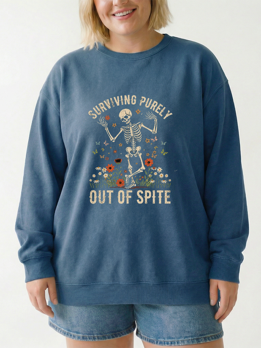 Vintage Surviving Puerly Out Of Spite Graphic Sweatshirt