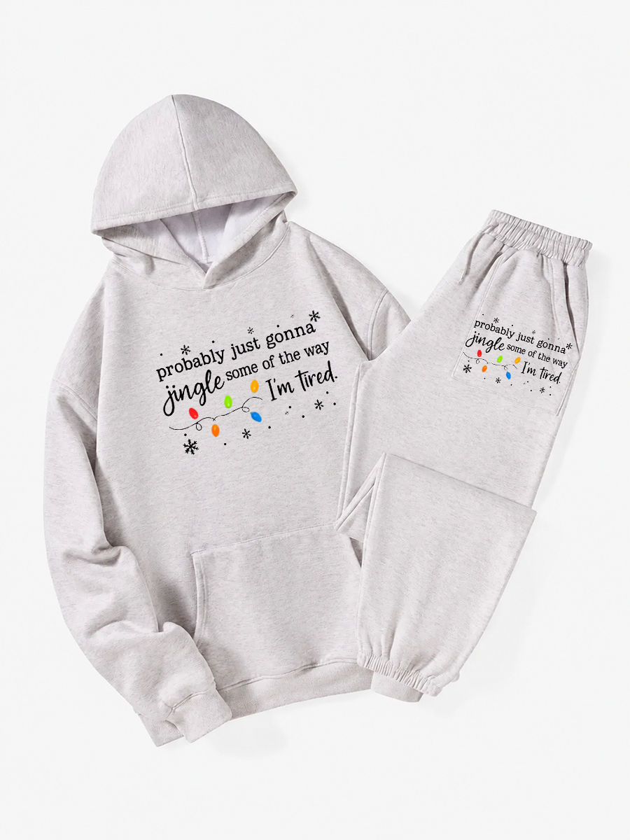 Vintage Christmas Jingle Song Hoodie Suit
