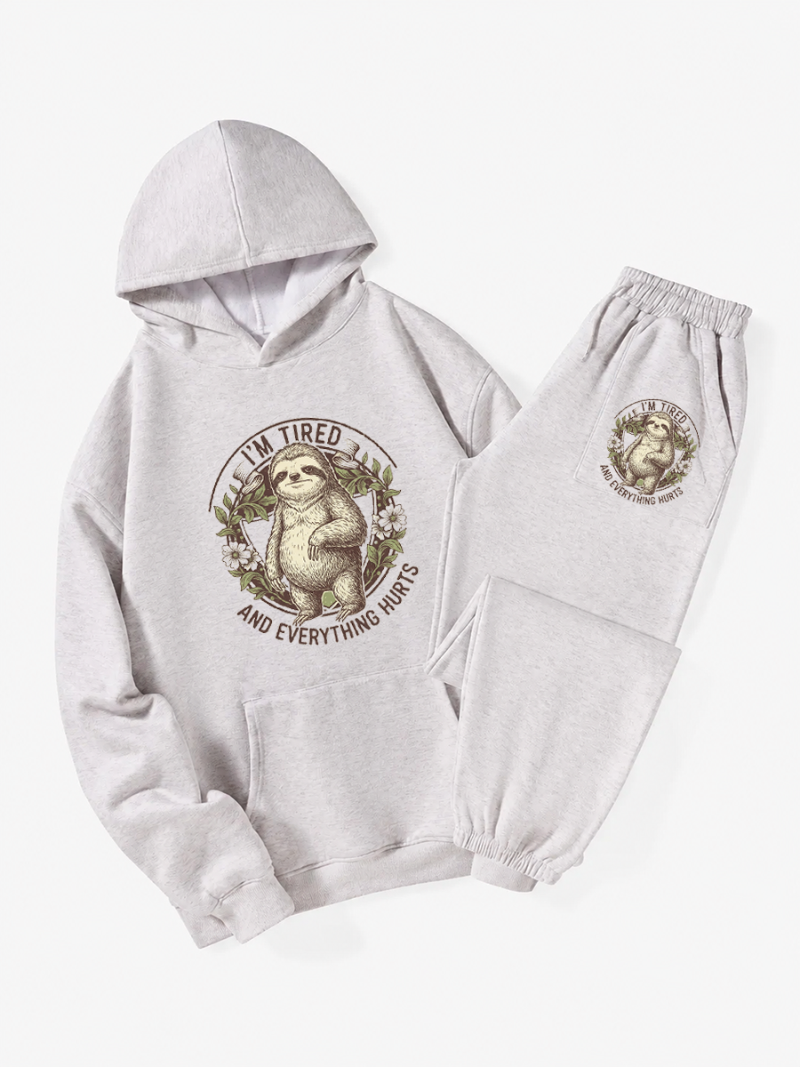 Vintage I’M Tired And Everything Hurts Hoodie Suit