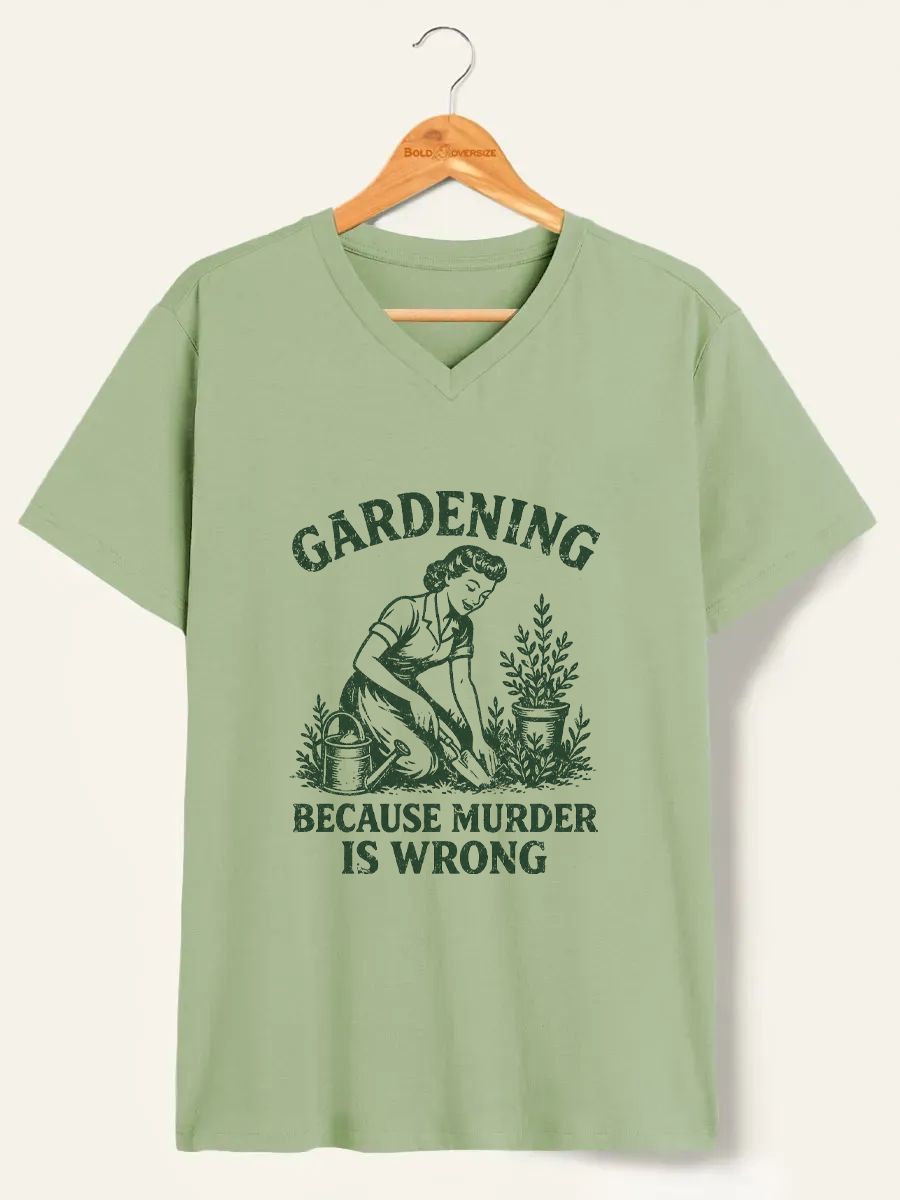 Vintage Gardening Because Mudder Is Wrong V-Neck Tee
