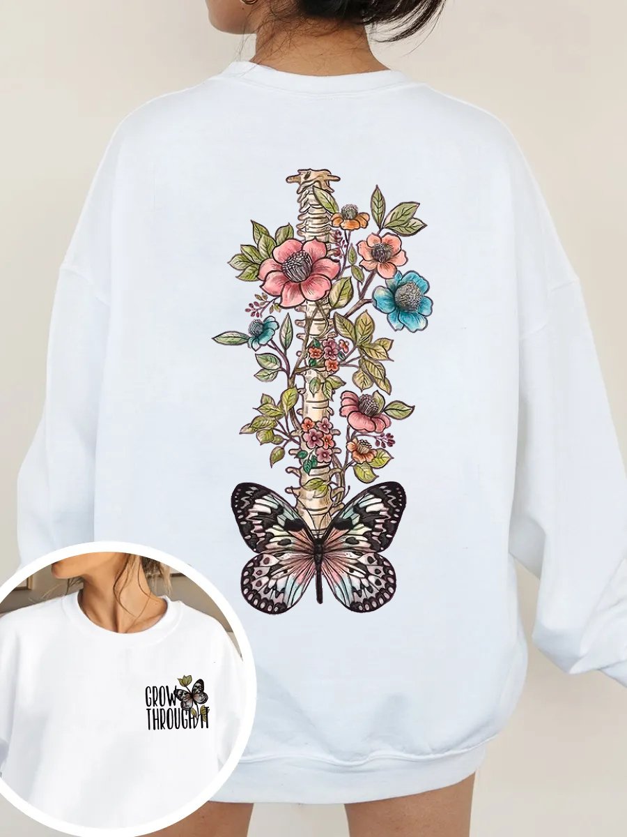 Vintage Grow Through It Butterfly Sweatshirt
