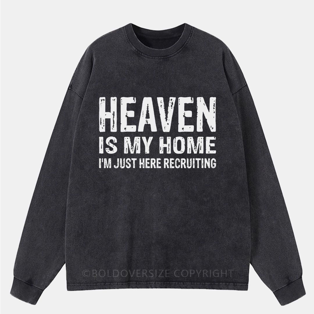 Vintage Heaven Is My Home Washed Long Sleeve Shirt