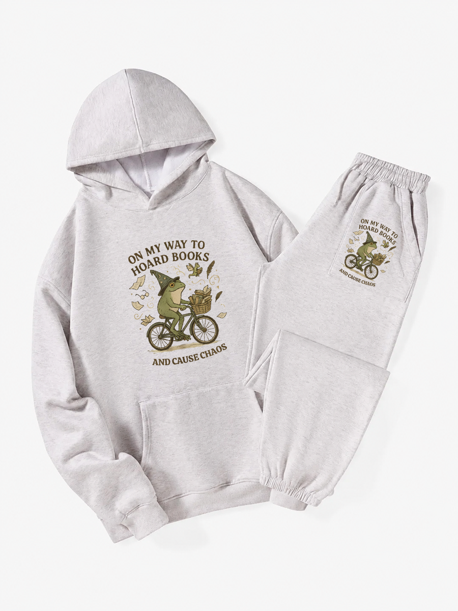 Vintage On My Way To Hoard Books And Cause Chaos Hoodie Suit