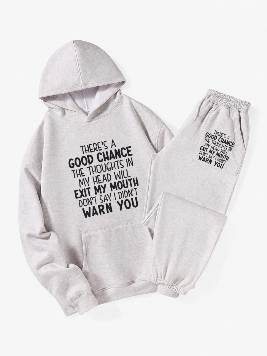 Vintage There'S A Good Chance The Thoughts In My Head Will Exit My Mouth Hoodie Suit