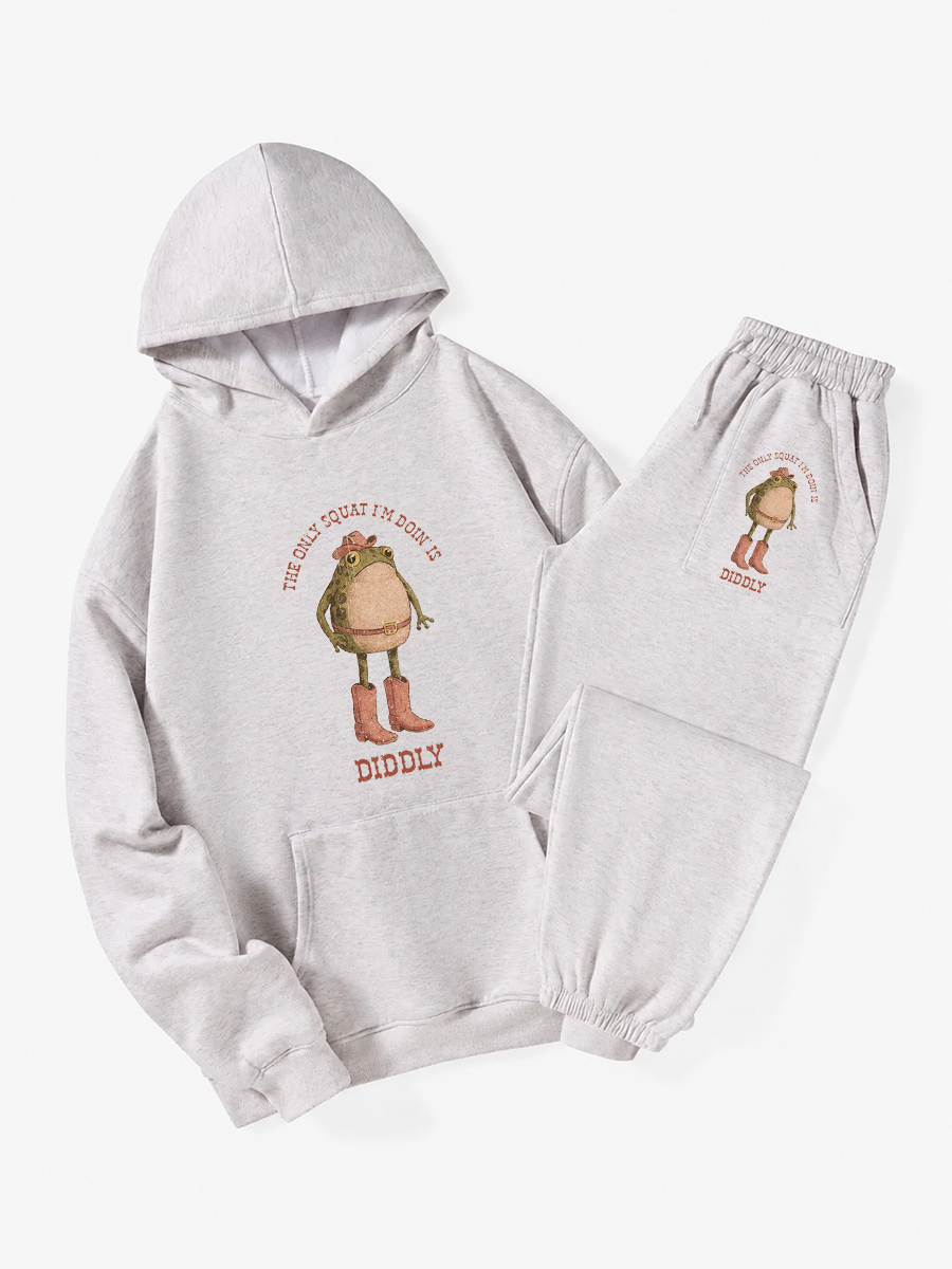 Vintage The Only Squat I'M Doin' Is Diddly Hoodie Suit