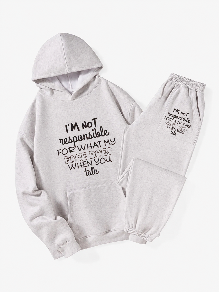 Vintage I'M Not Responsible For What My Face Does When You Talk Hoodie Suit