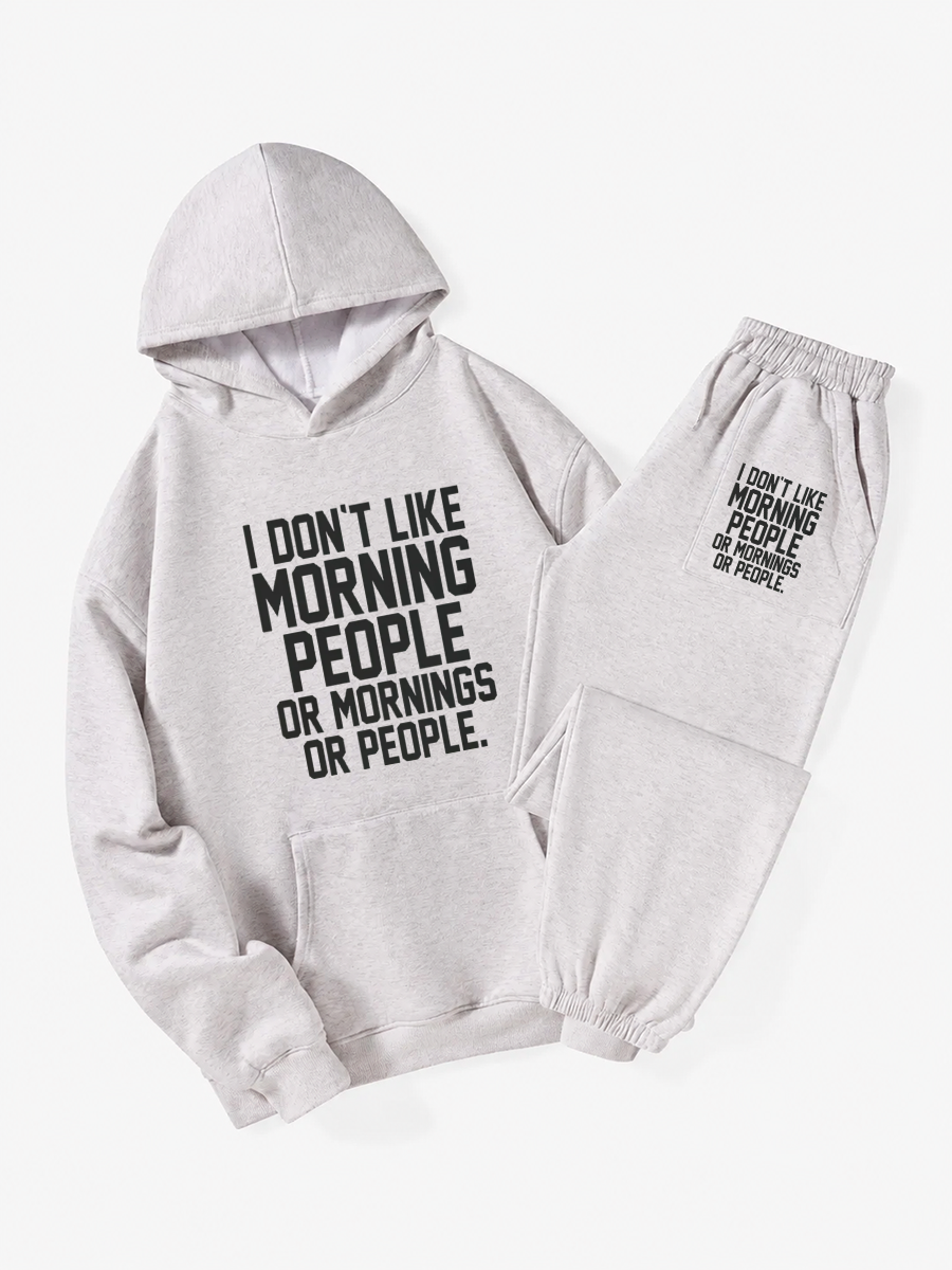 Vintage I Don'T Like MorSuitning People Or Mornings Or People Hoodie