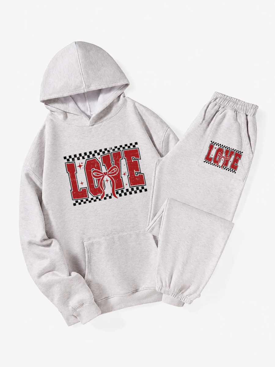 Vintage Love Valentines Hoodie Suit
