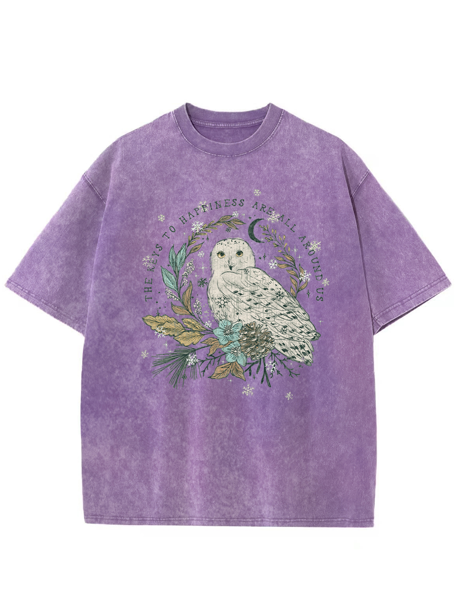 Vintage Snowy Owl Washed T-Shirt