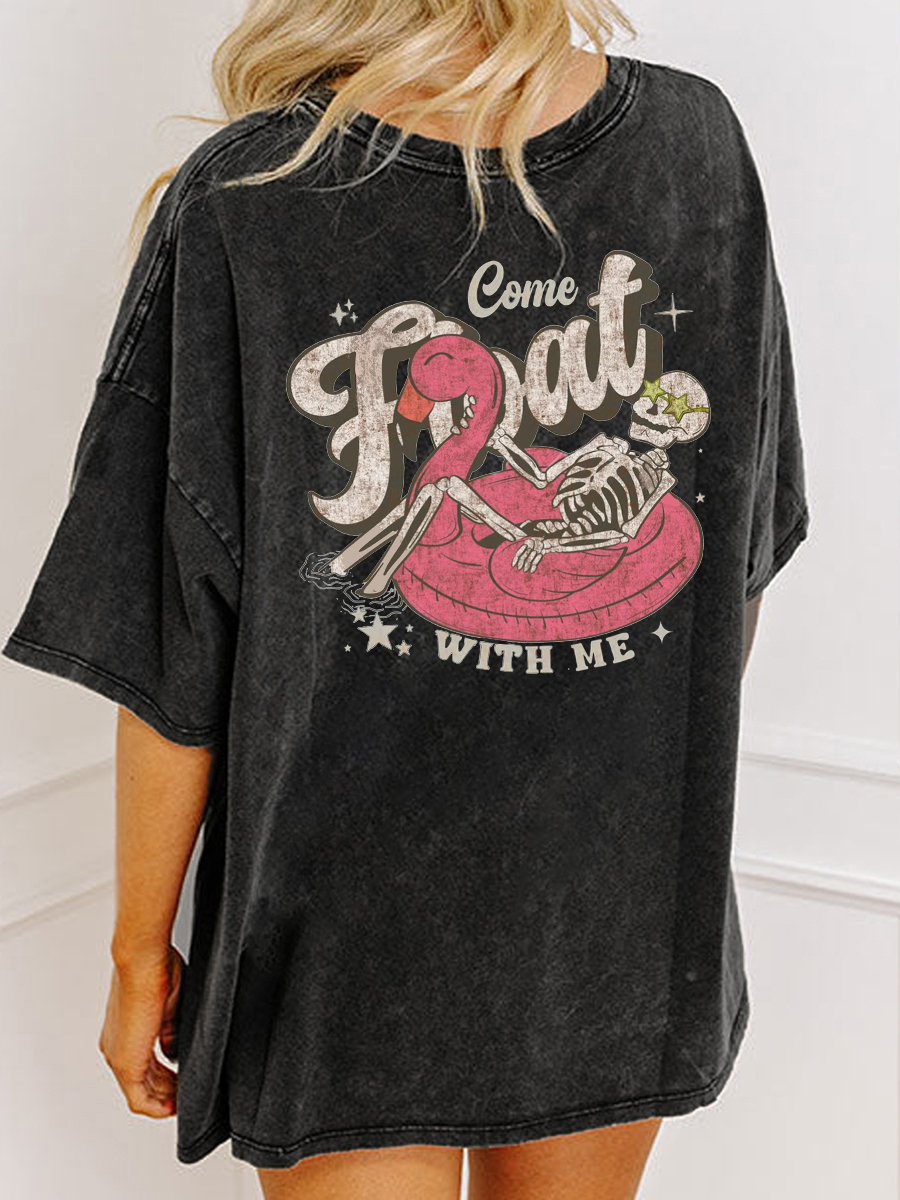 Vintage Flamingo Summer Washed T-Shirt