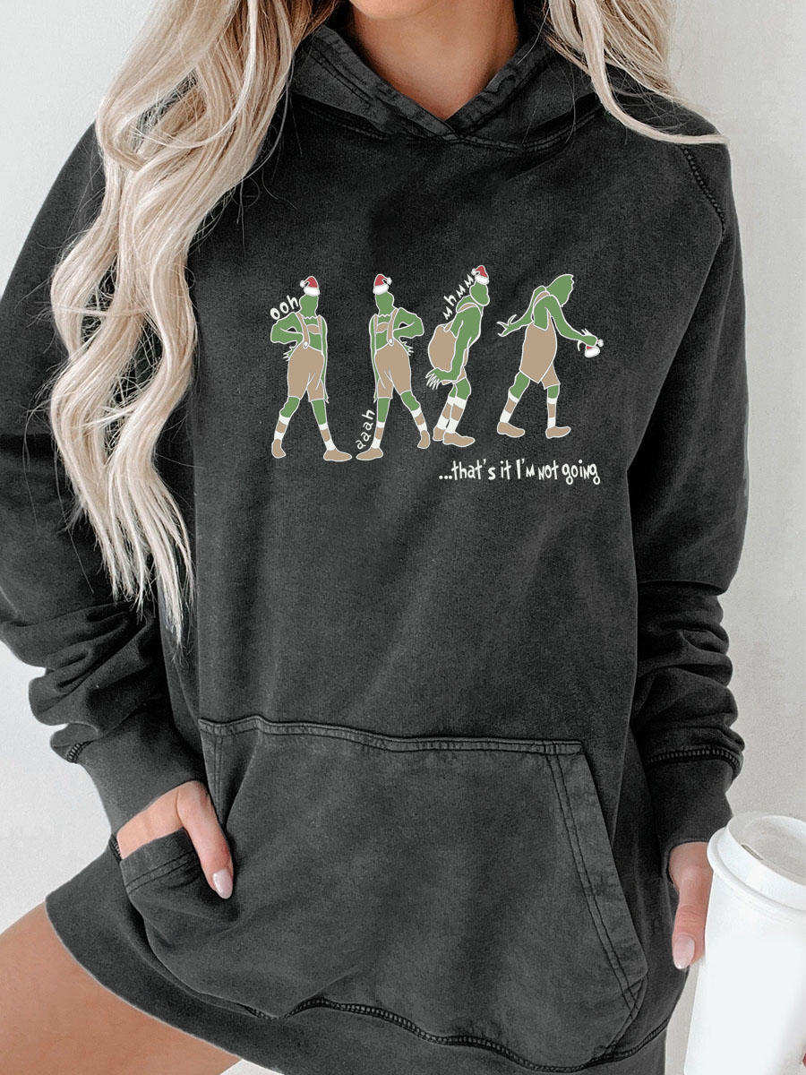 Plus Size Not Going Vibrant Washed Hoodie