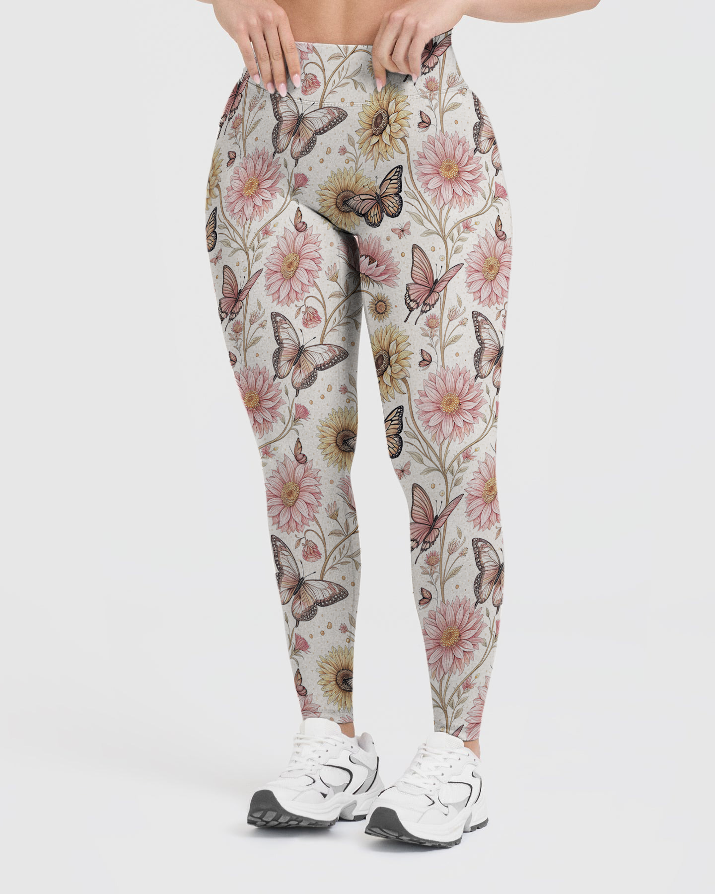 Vintage Flower Butterflies Leggings