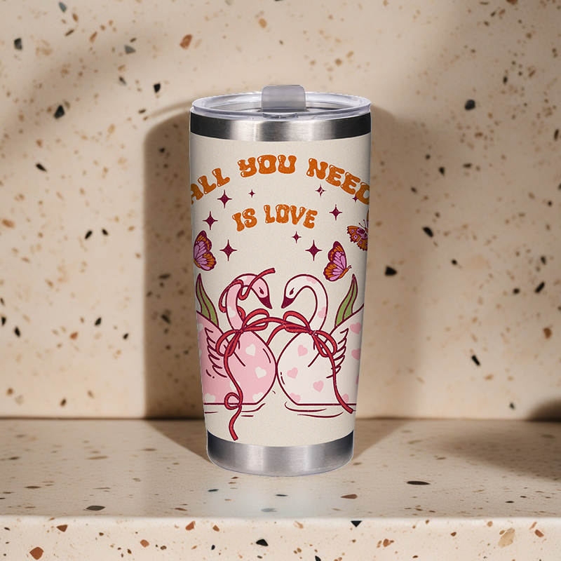 Vintage Valentine's Day Swan 20oz Tumbler