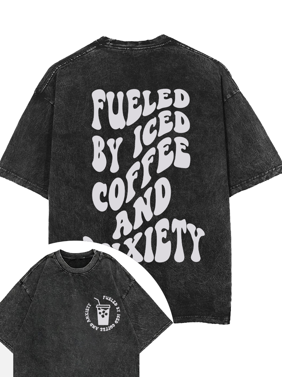 Vintage Coffee And Anxiety Washed T-Shirt
