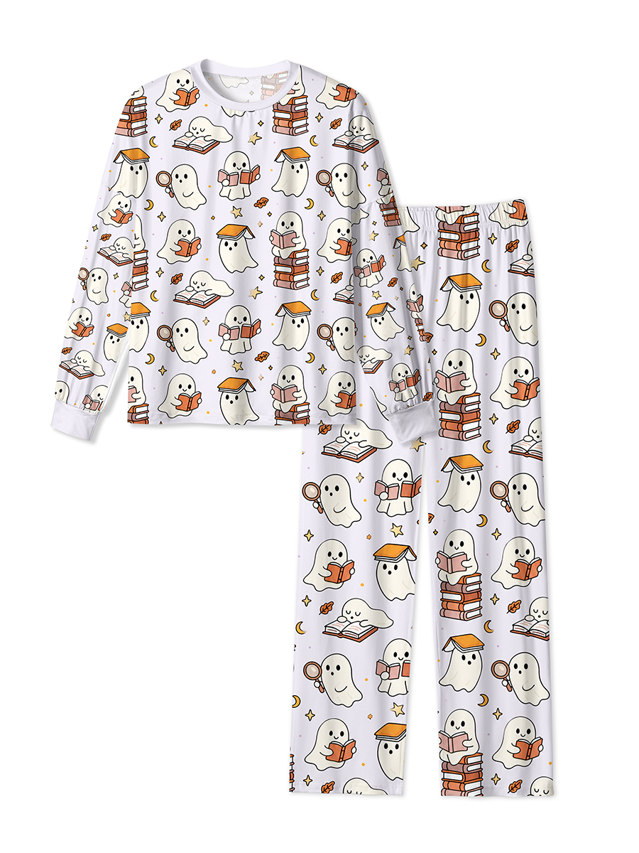 Vintage Bookish Ghost Pastel Halloween Mixed Pajamas