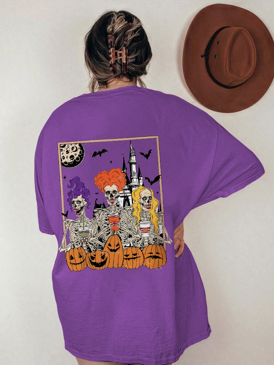 Witches Skeleton Coffee T-Shirt