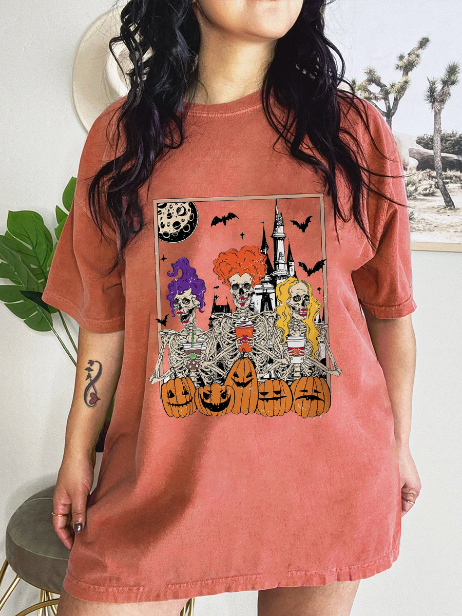 Witches Skeleton Coffee T-Shirt