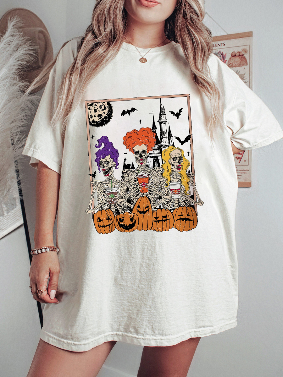 Witches Skeleton Coffee T-Shirt