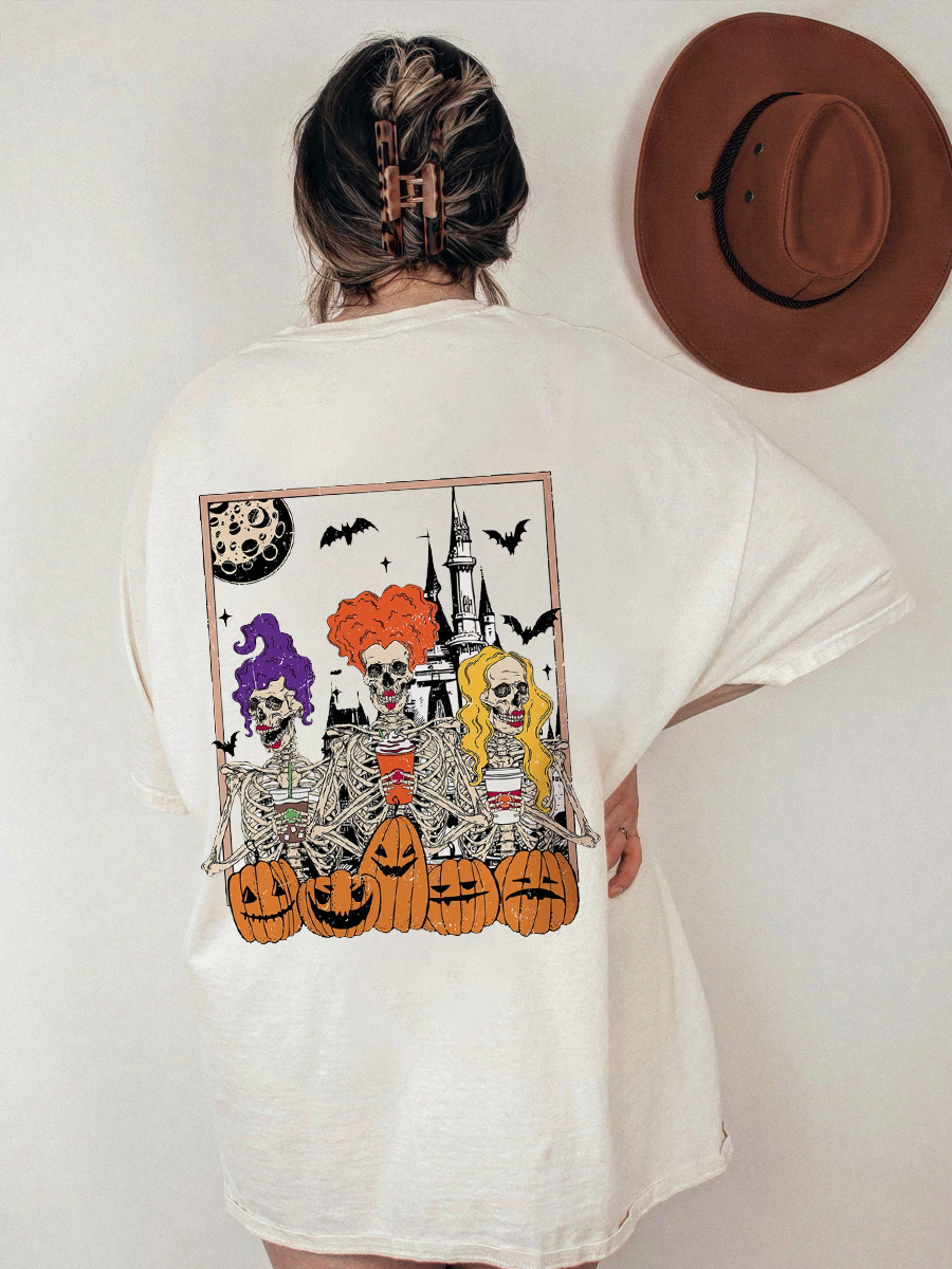 Witches Skeleton Coffee T-Shirt
